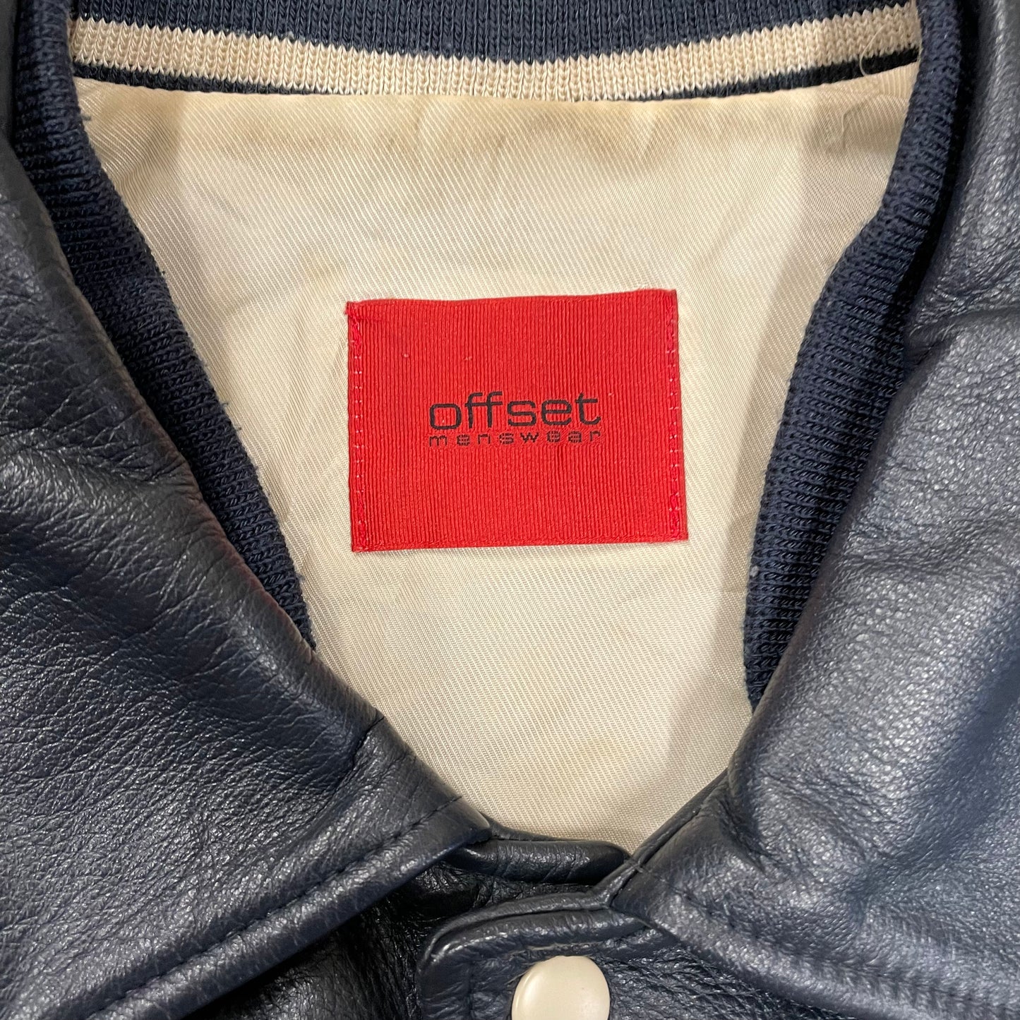 Vintage Offset Leather Jacket