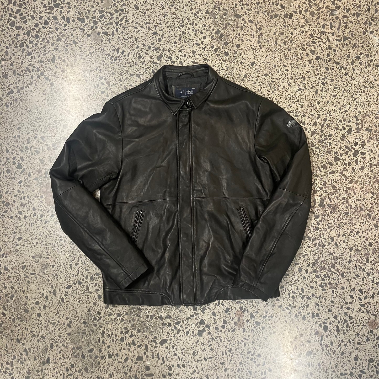 Vintage Armani Jeans Leather Jacket