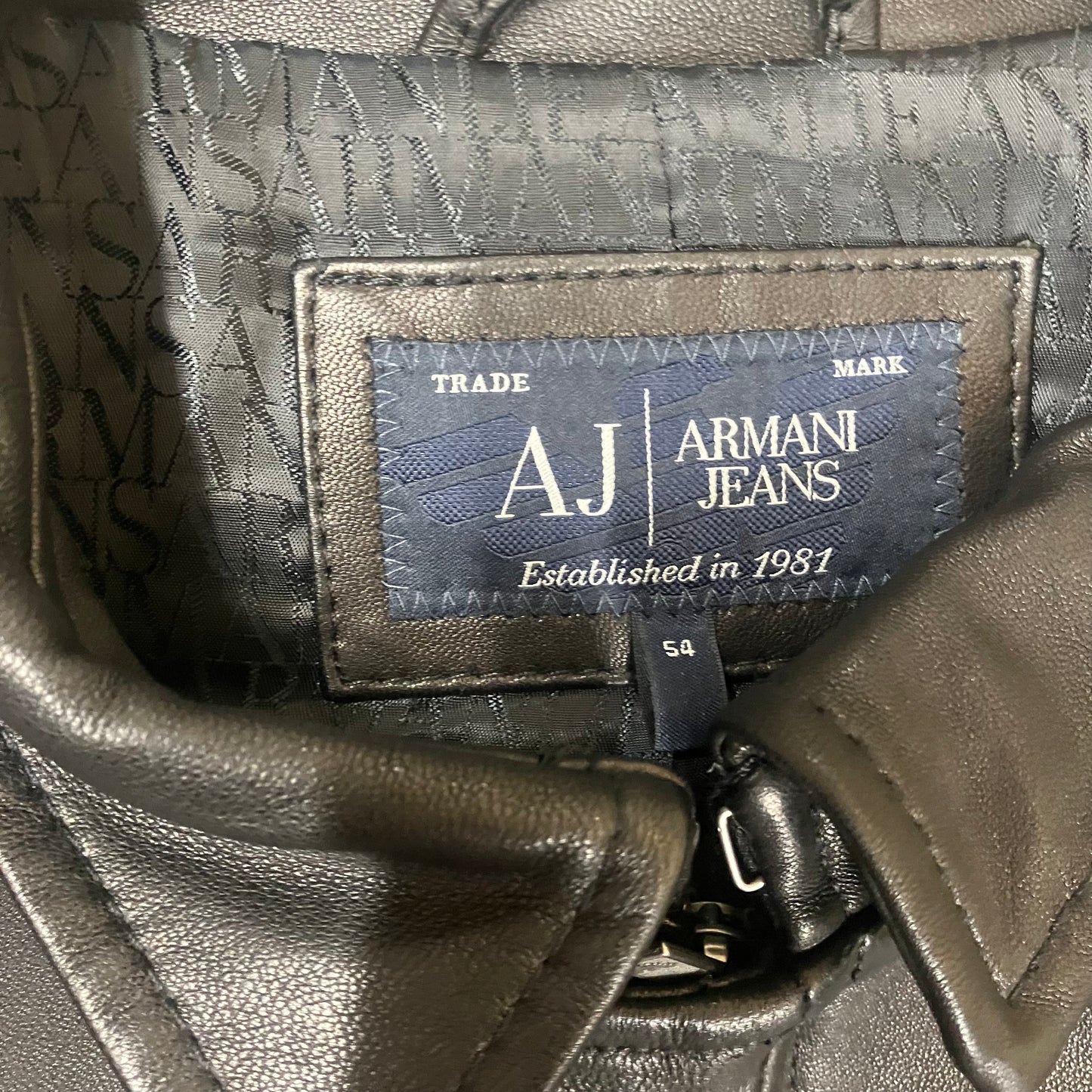 Vintage Armani Jeans Leather Jacket